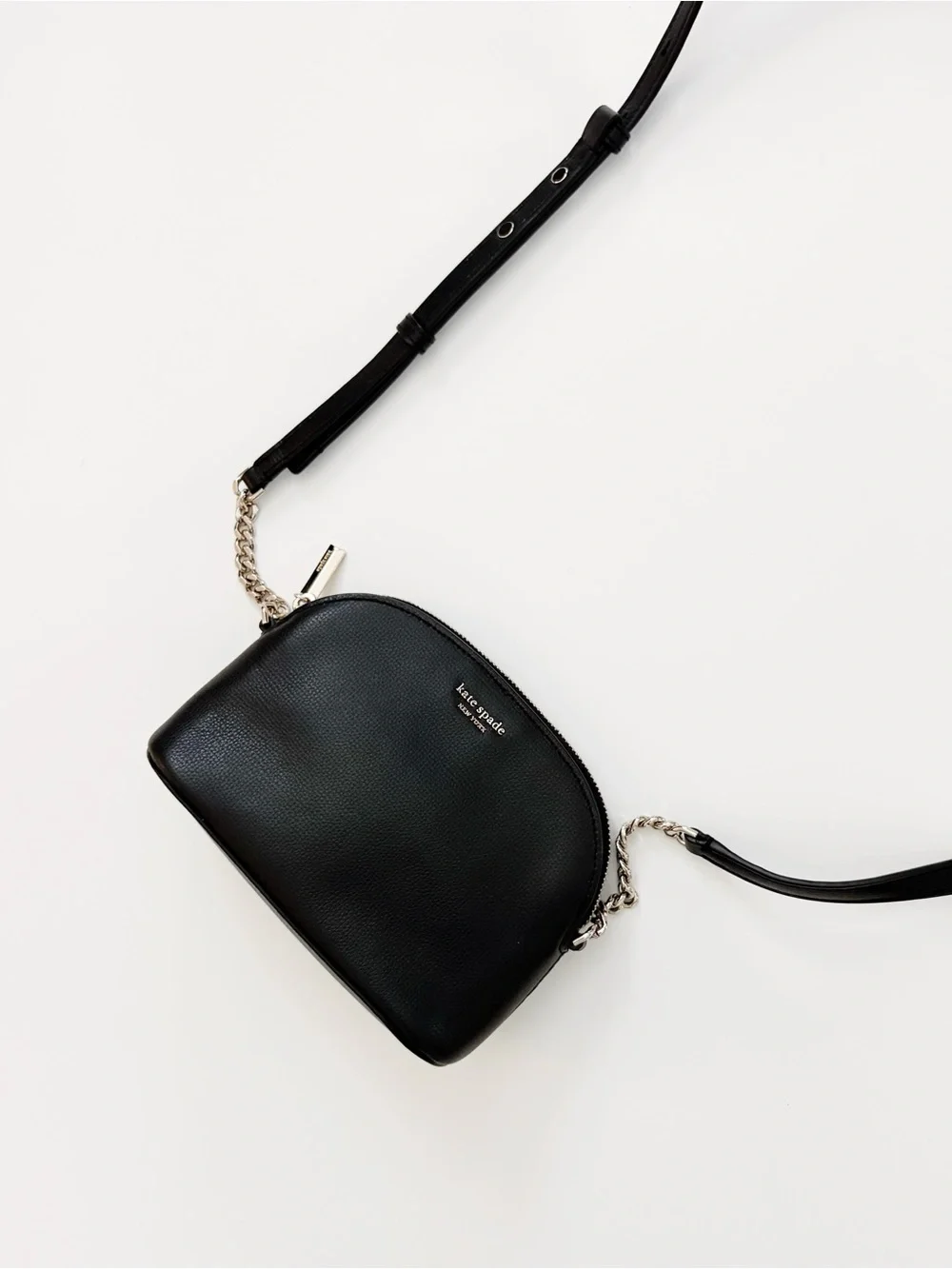 Kate Spade Sylvia Small Dome Crossbody Bag in Black Leather